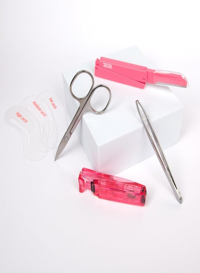 تريم مجموعة أدوات تجميل الرموش والحواجب من تريم بيوتي، تتضمن: أداة تجعيد الرموش، مشط، ملقط، مقص، شفرة حلاقة للحواجب، مجموعة قابلة لإعادة الاستخدام والغسل لتشكيل الحواجب، تزيل الشعر النامي تحت الجلد، تشكل الحواجب، مجموعة من 7 قطع - Image 4